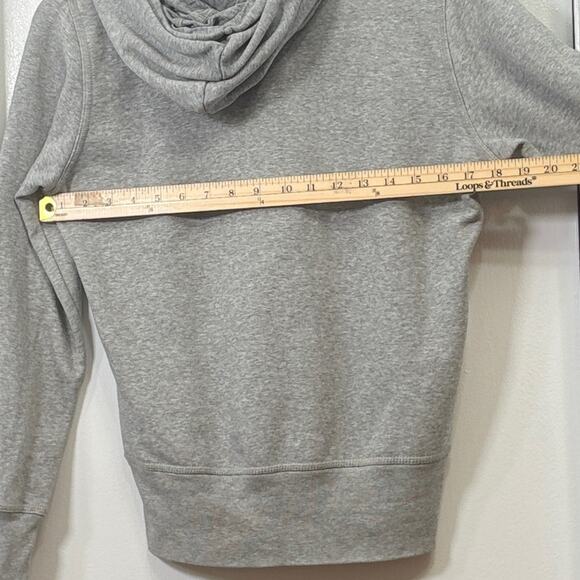 Nike Heather Gray‎ Hoodie Women’s Medium Pullover Sweatshirt Logo Flaws - Picture 3 of 8